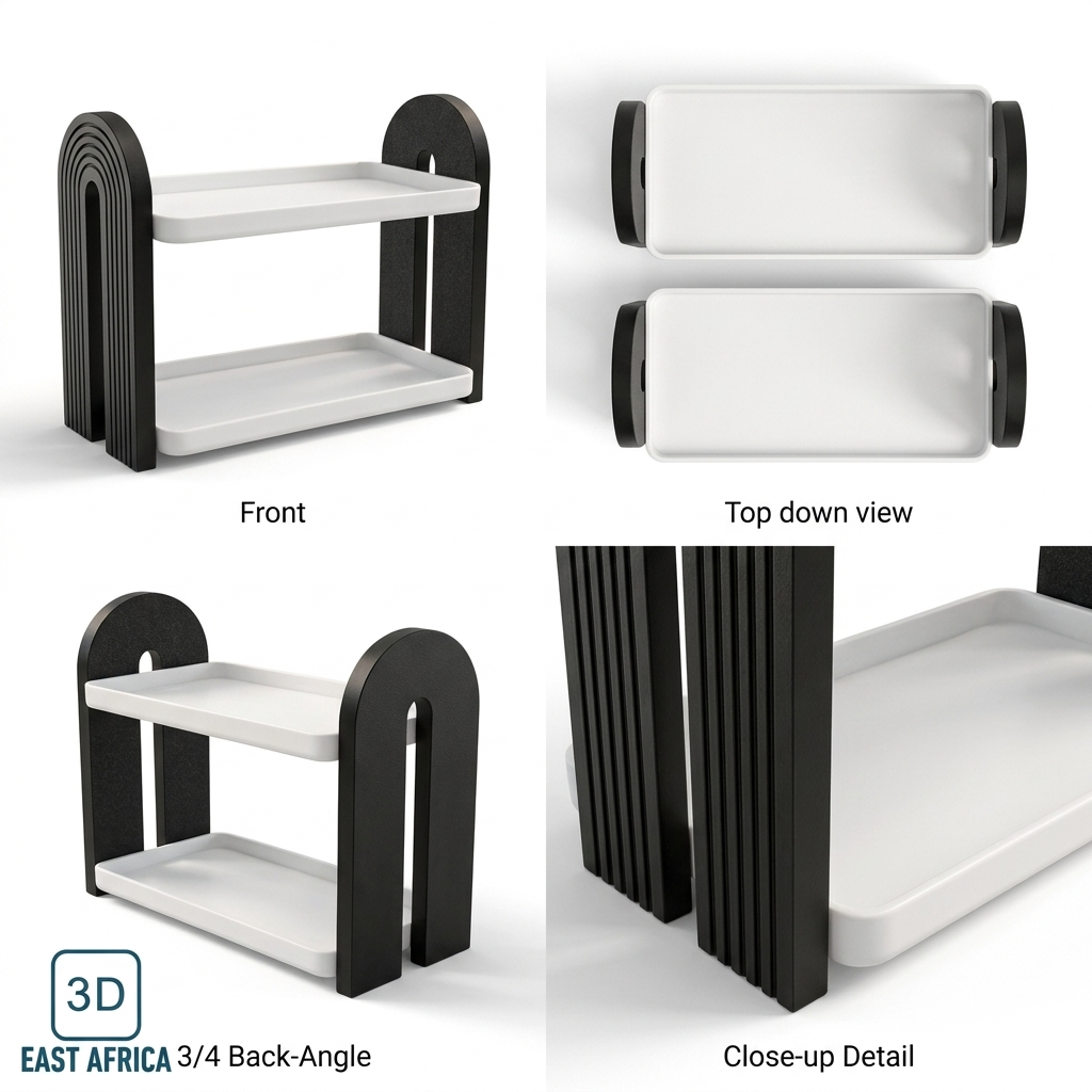 3D Printed Premium 2 Tier Arch Style Shelf