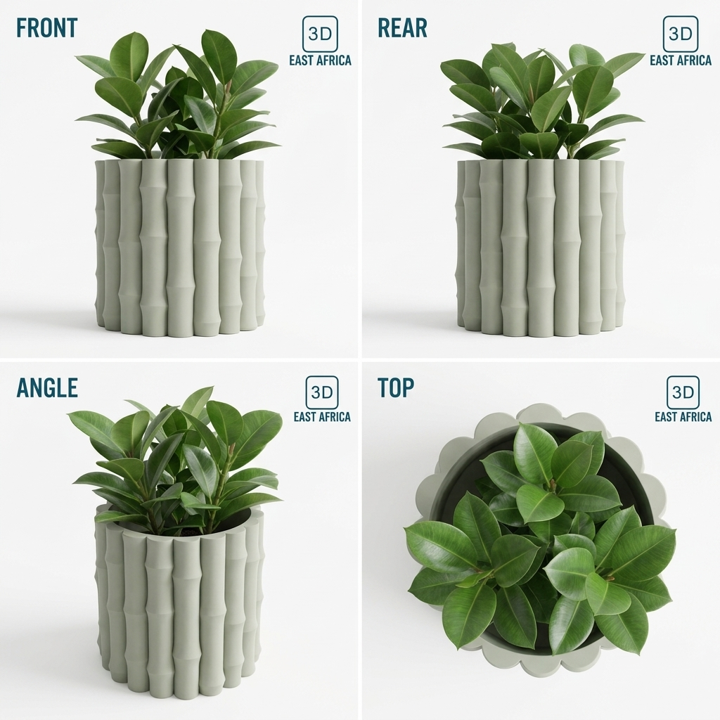 3D Printed Bamboo Plant Pot & Planter Vase