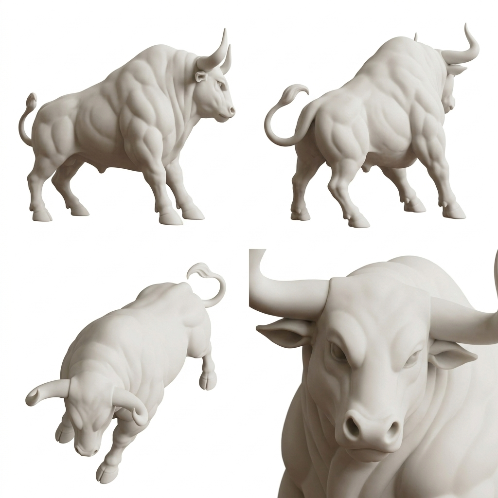 3D Printed Bull Sculpture - The Bull