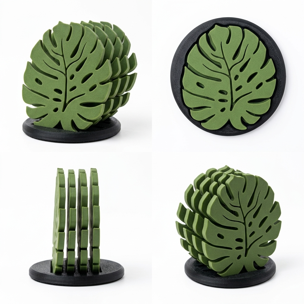 3D Printed Modern Monstera Leaf Coaster