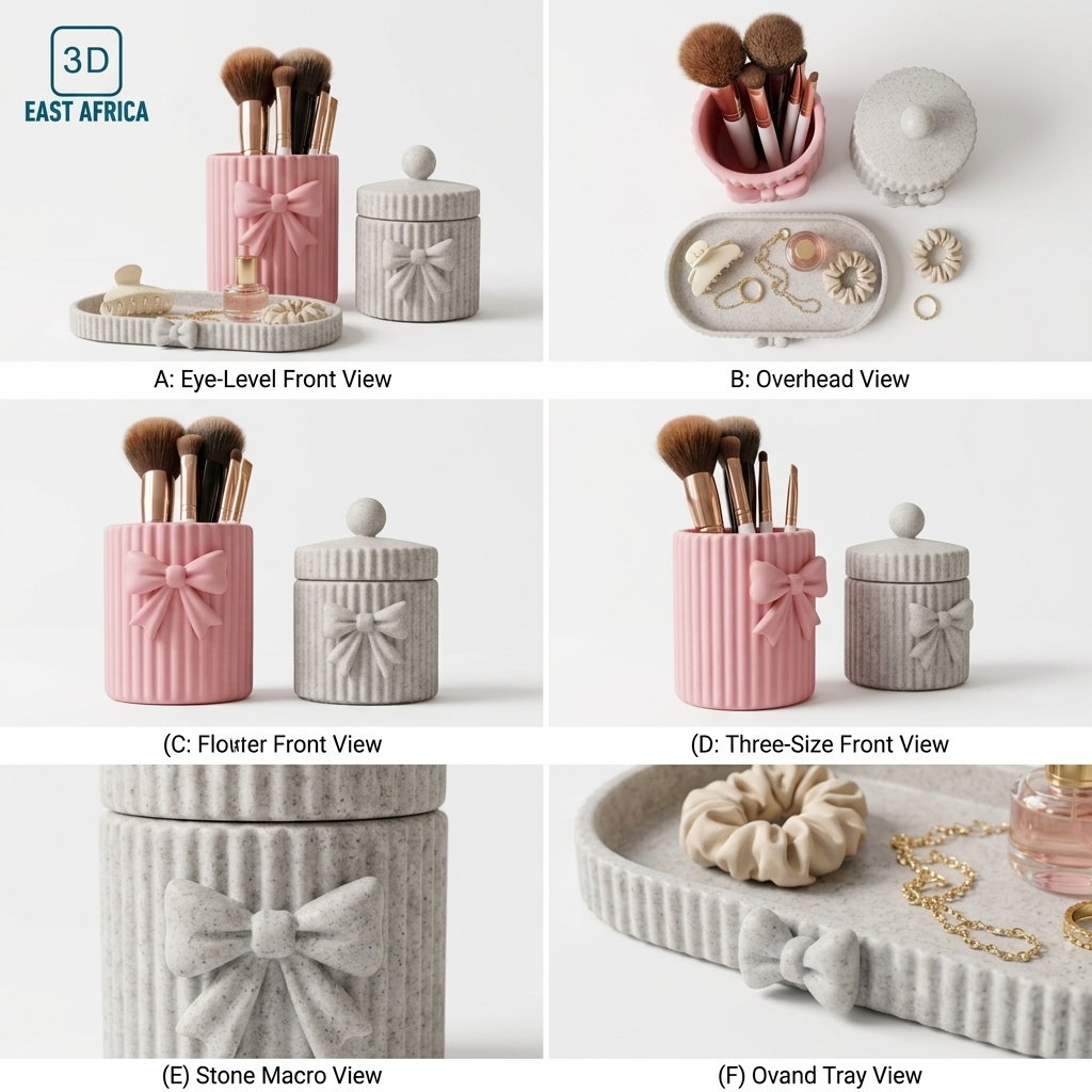 3D Printed Bathroom Storage & Organizer Set