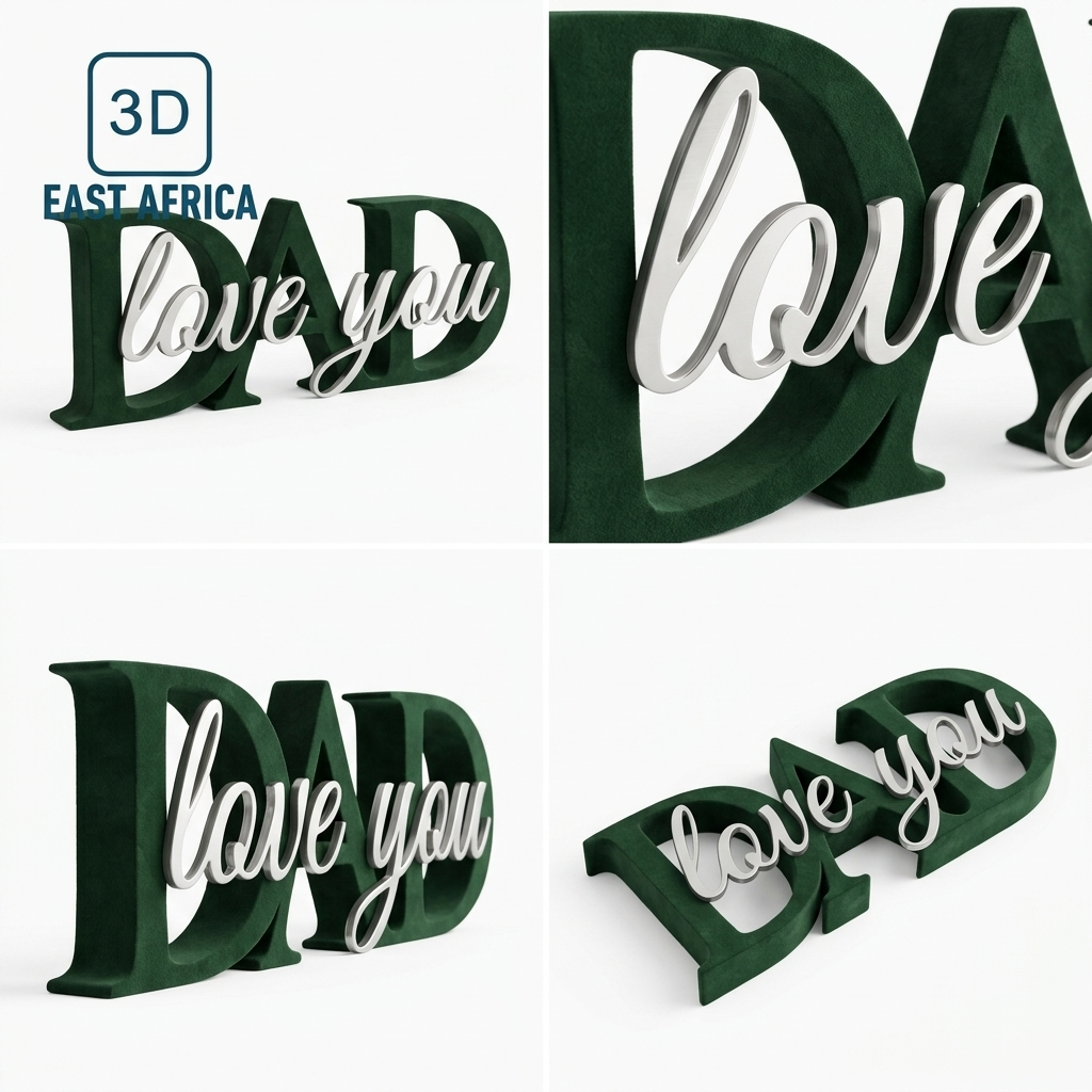 3D Printed DAD Love You Decorative Piece
