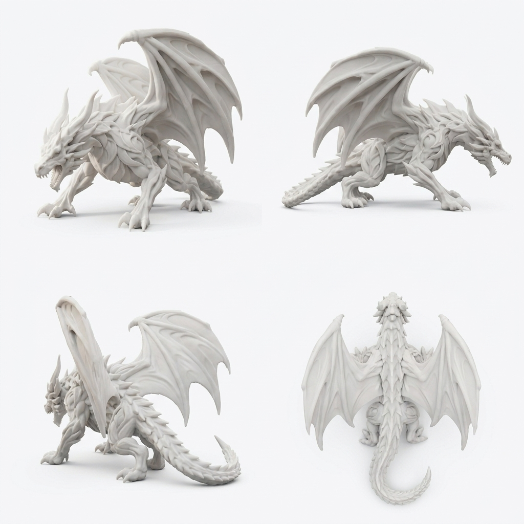 3D Printed Fantasy Dragon Décor