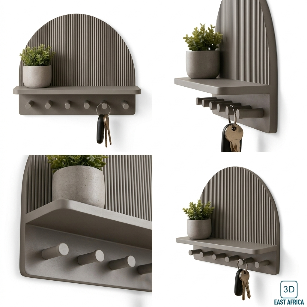 3D Printed Arch Line Wall Shelf & Key Holder