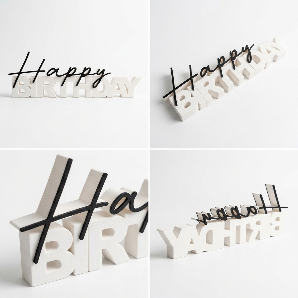 3D Printed Happy Birthday Stand