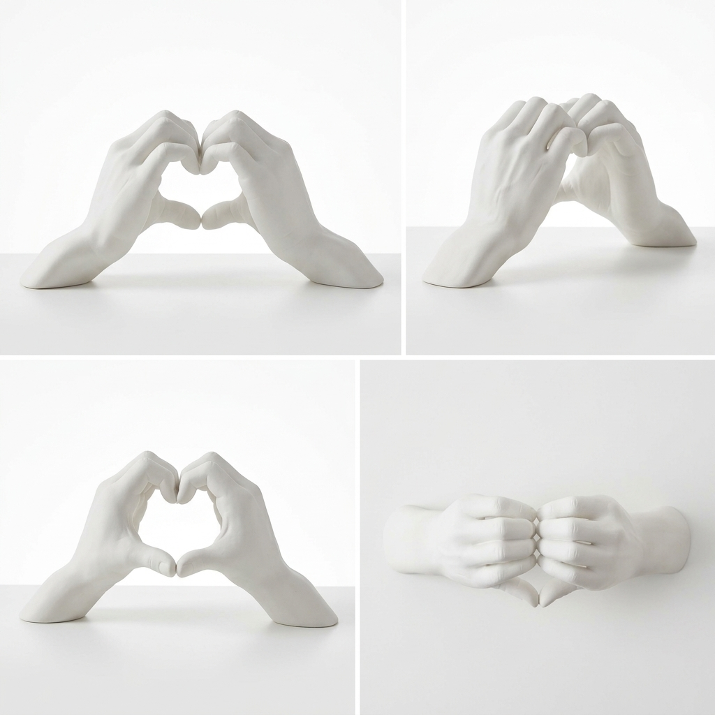 3D Printed Heart Hand Love Hand