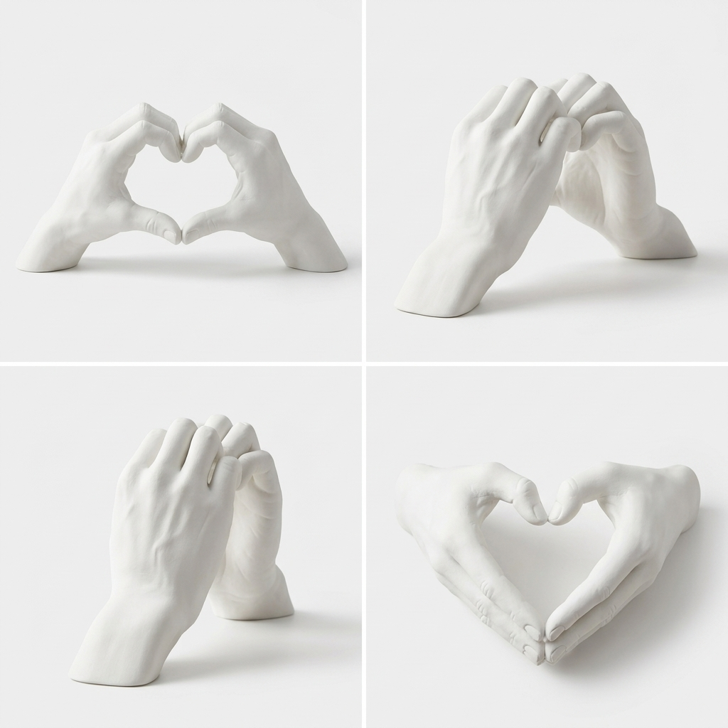 3D Printed Heart Hand Love Hand