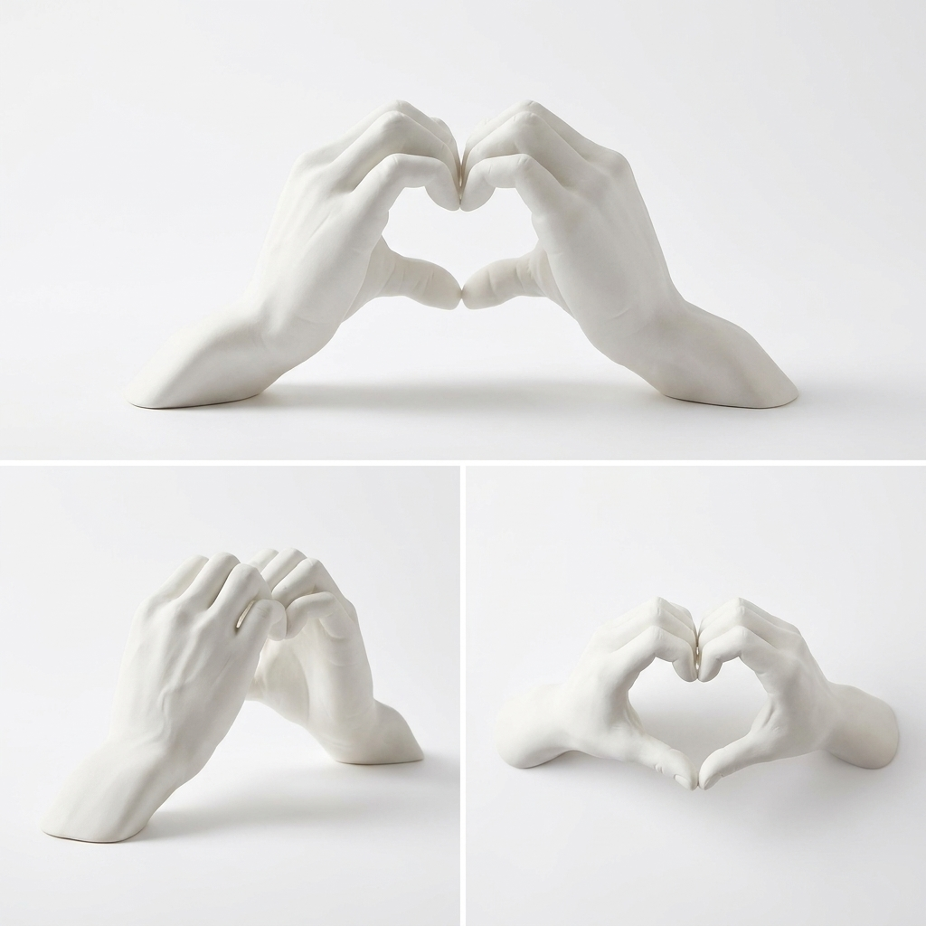 3D Printed Heart Hand Love Hand