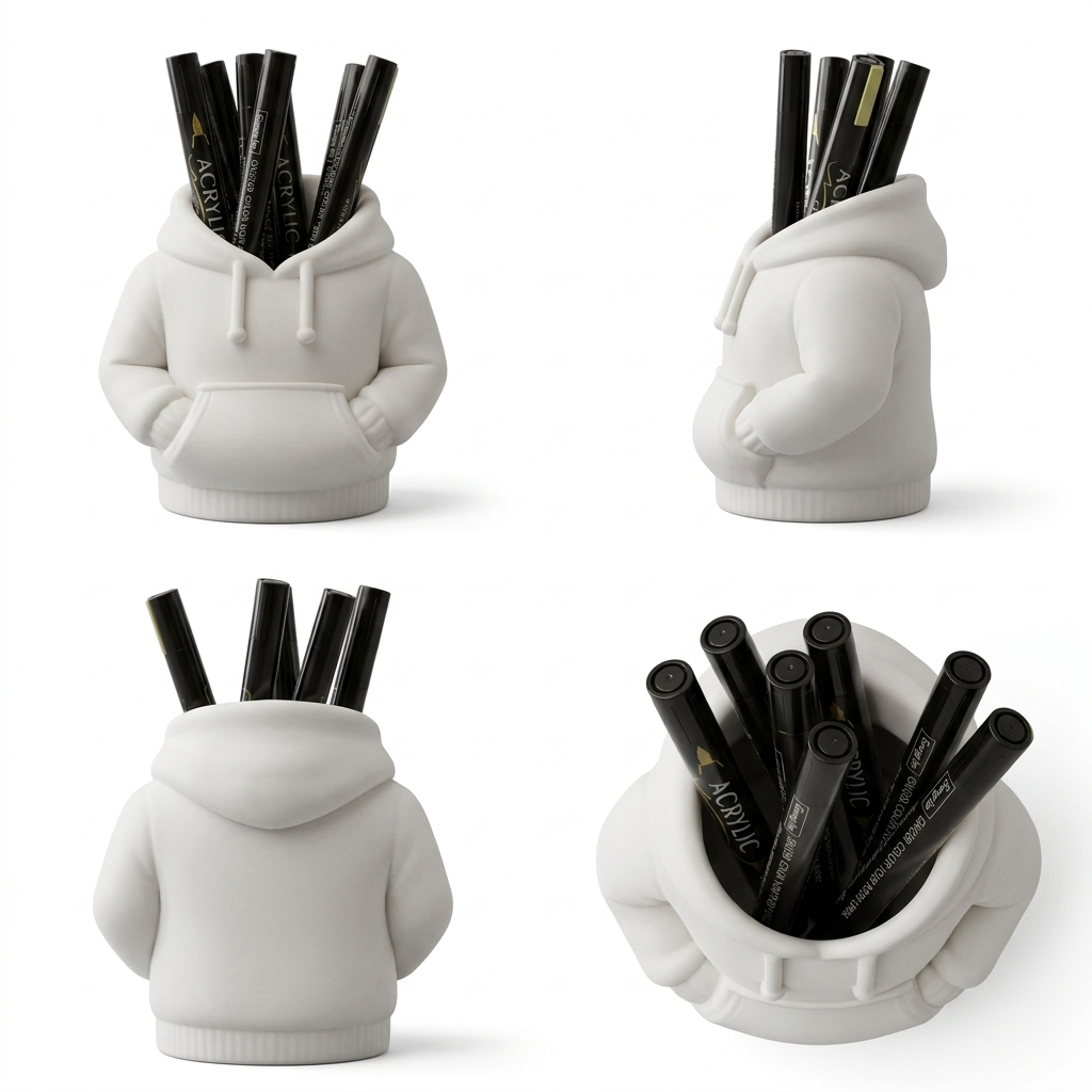 3D Printed Hoodie Pen and Brush Organizer