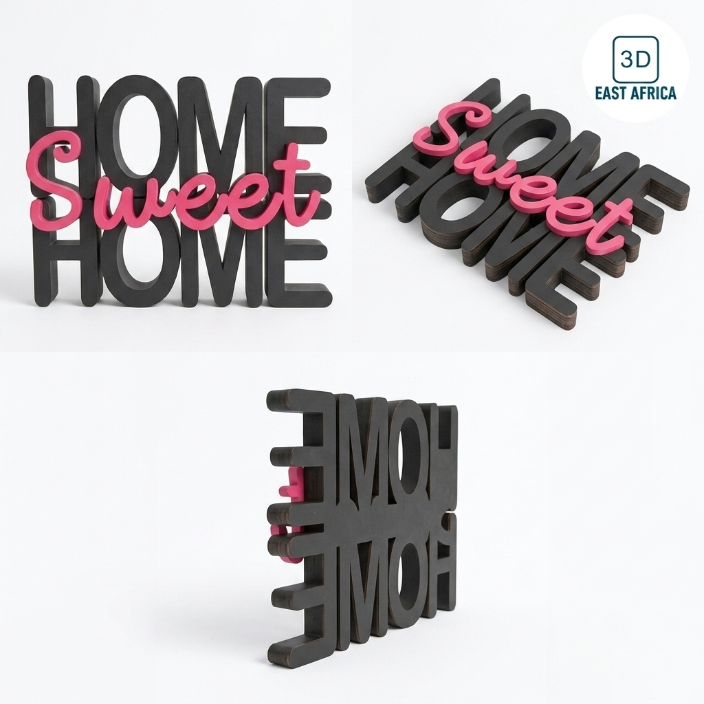 3D Printed Home Sweet Home Personalized Home Décor