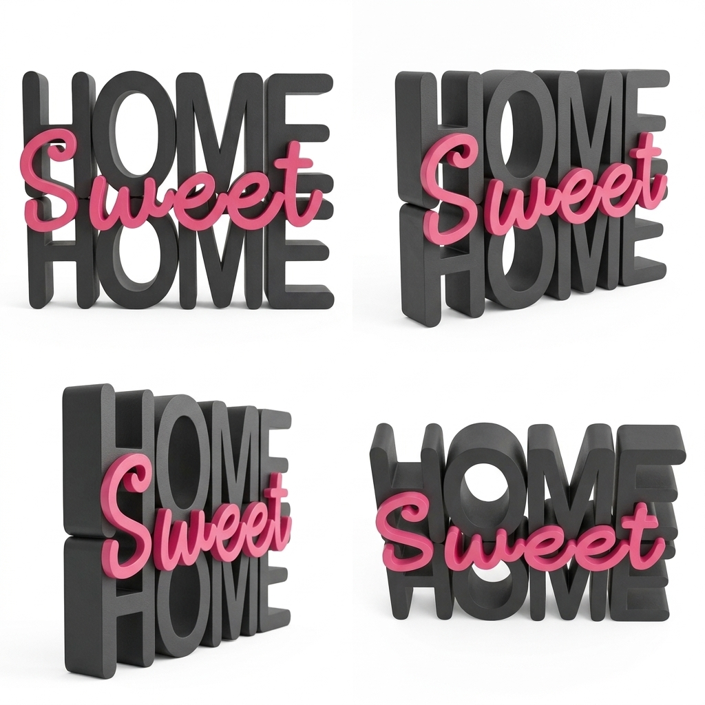 3D Printed Home Sweet Home Personalized Home Décor
