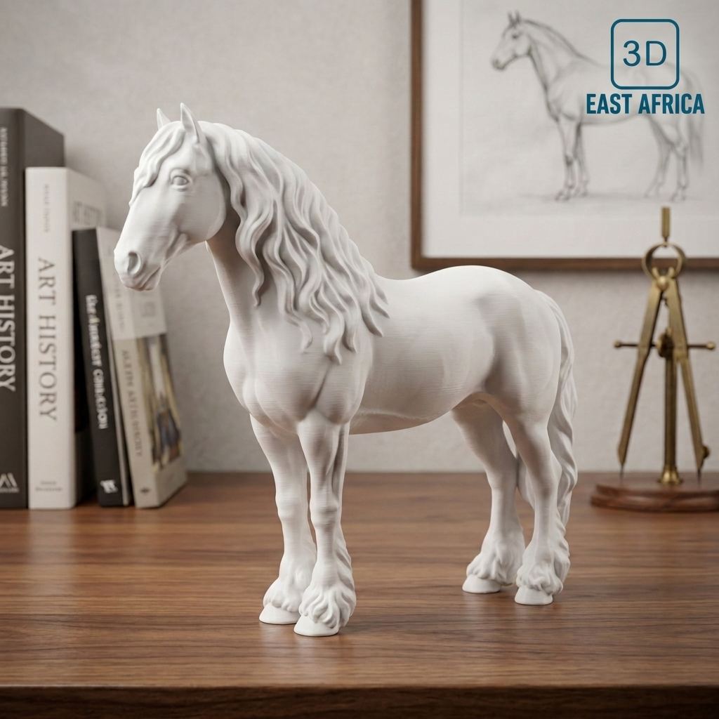 3D Printed Elegant Modern Horse Sculpture