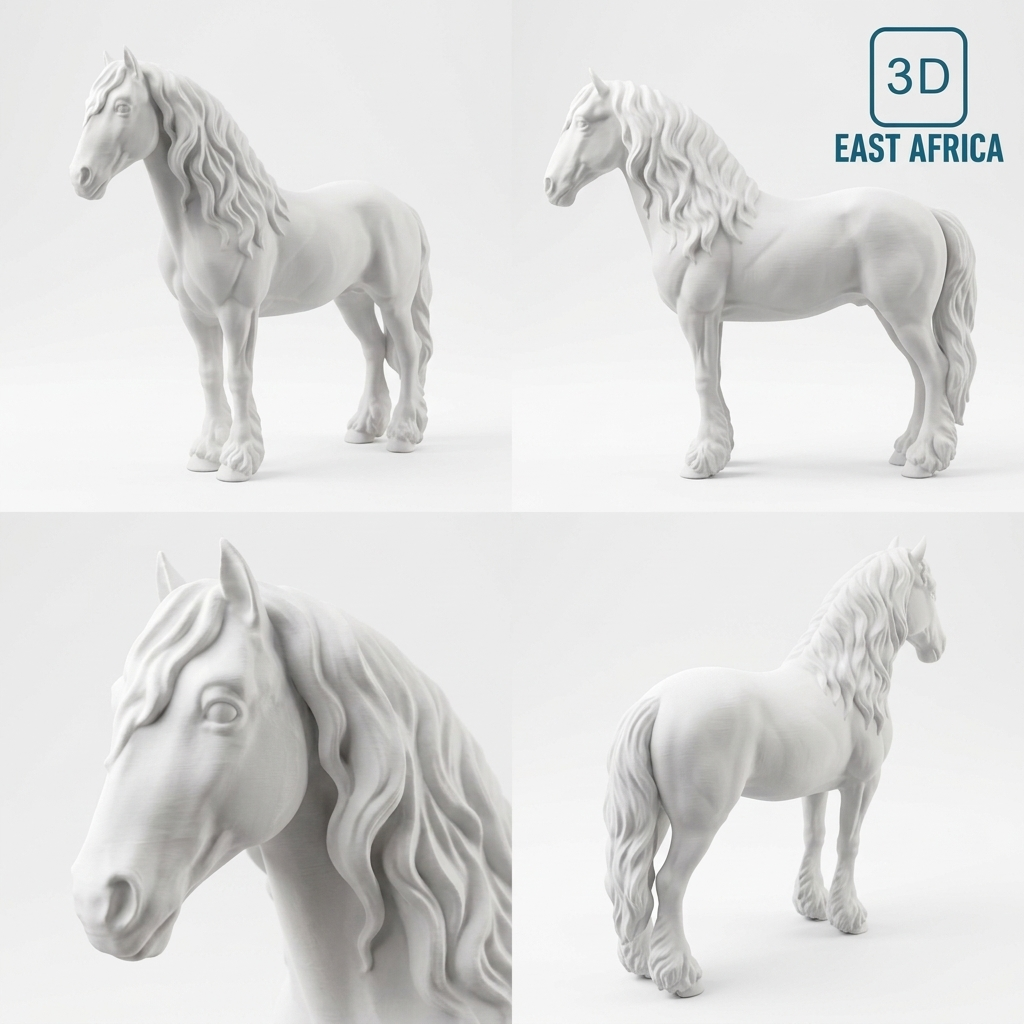 3D Printed Elegant Modern Horse Sculpture