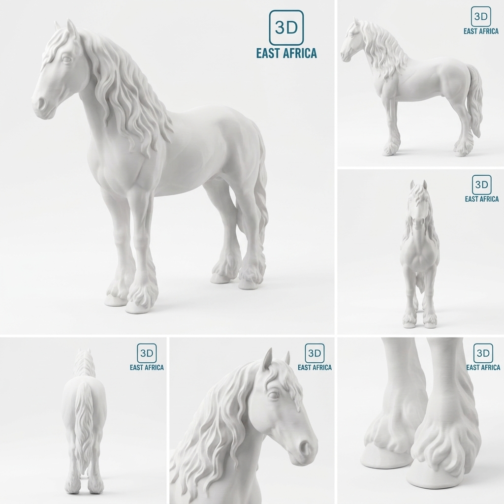 3D Printed Elegant Modern Horse Sculpture