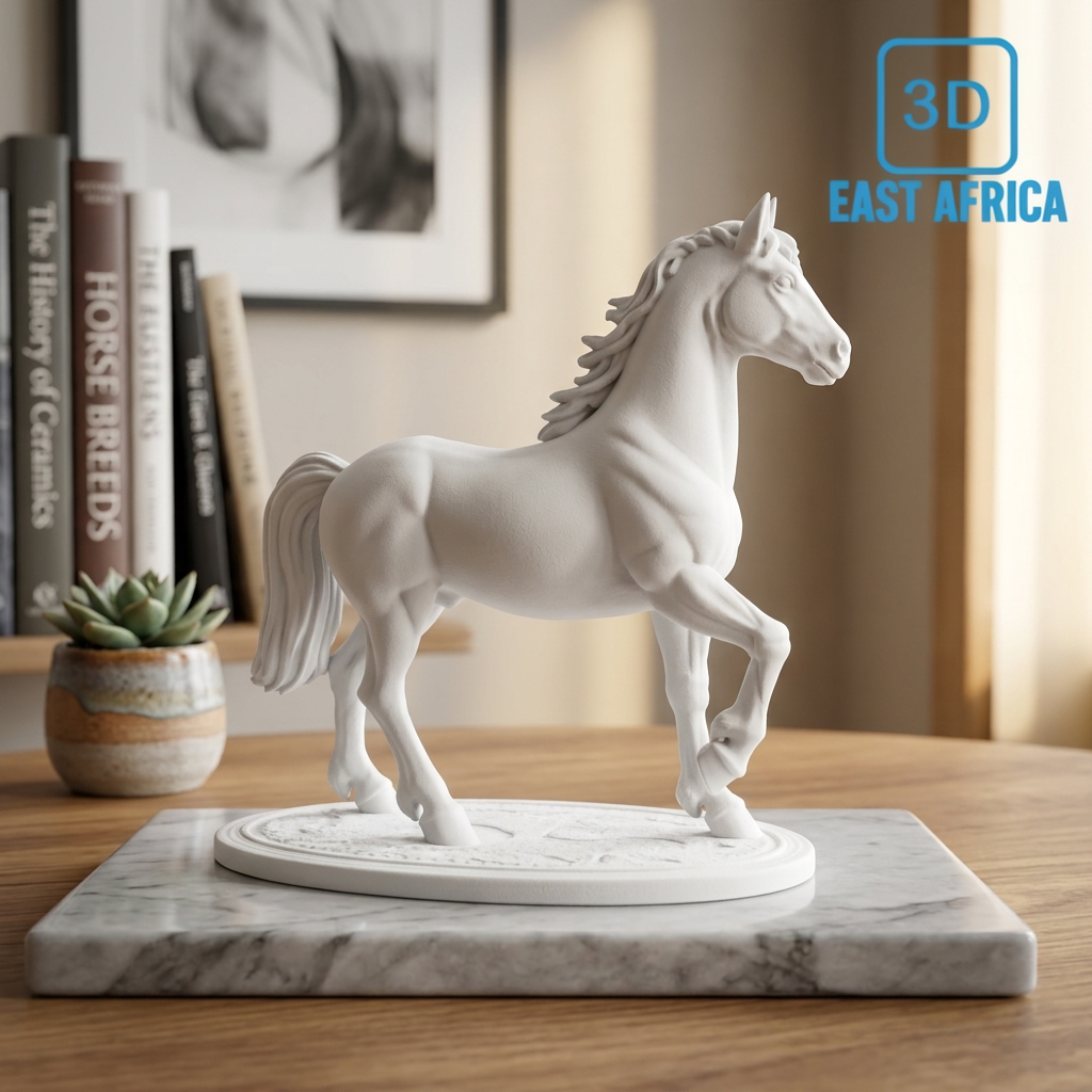 3D Printed Elegant Horse Figurine With Stand