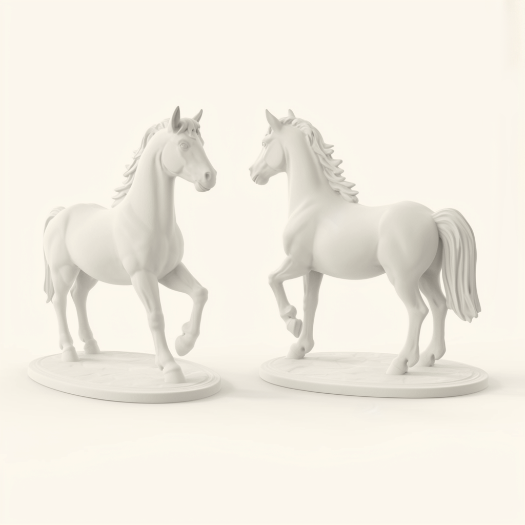 3D Printed Elegant Horse Figurine With Stand