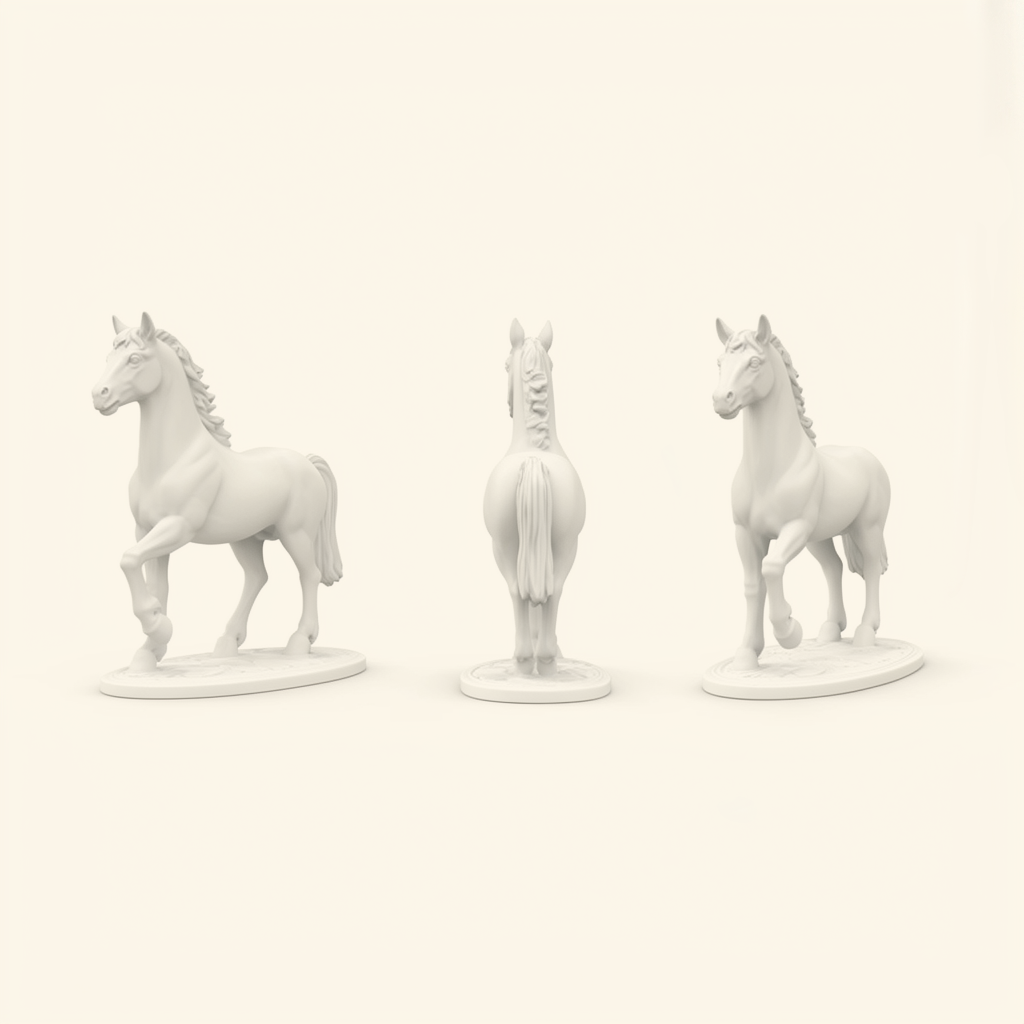 3D Printed Elegant Horse Figurine With Stand