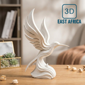 3D Printed Abstract Hummingbird Sculpture