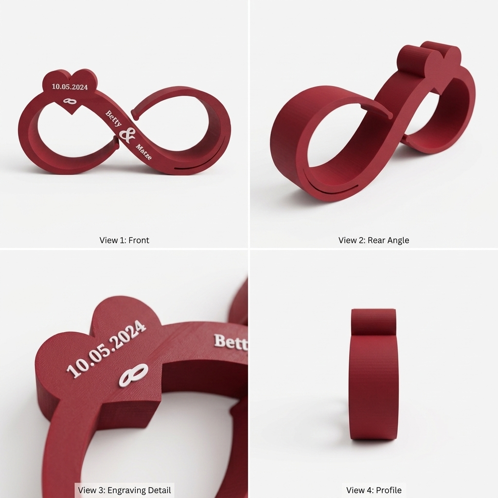 3D Printed Custom Infinity Symbol Sculpture
