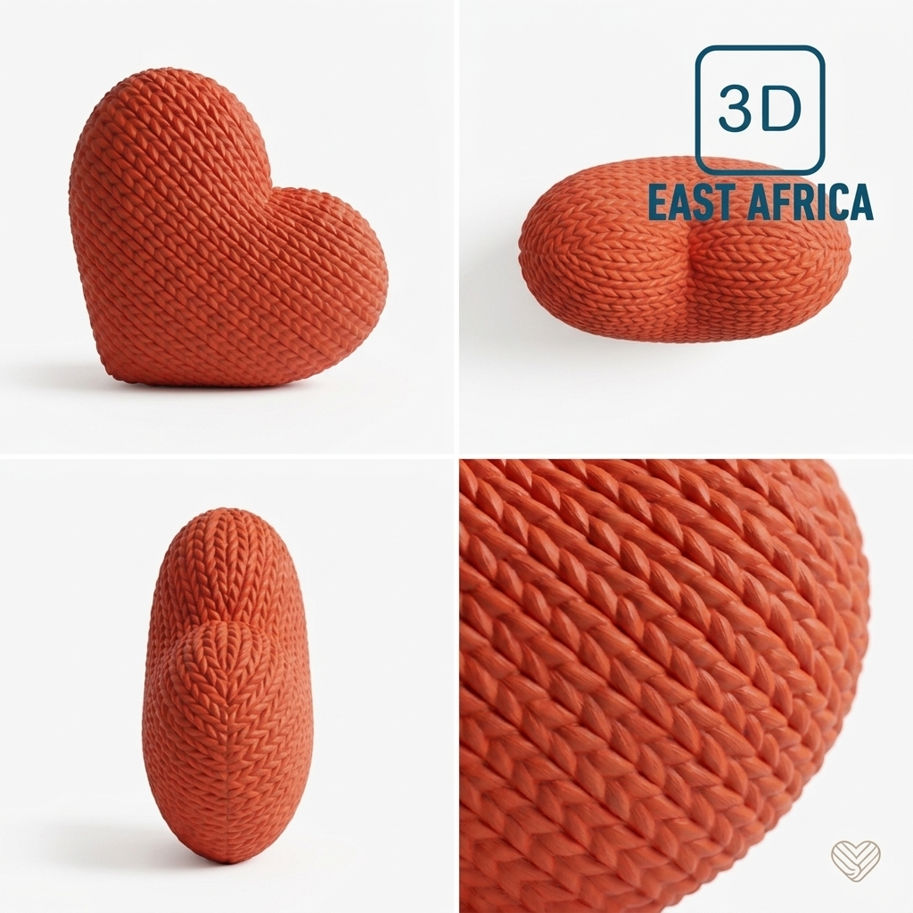3D Printed Knitted Heart