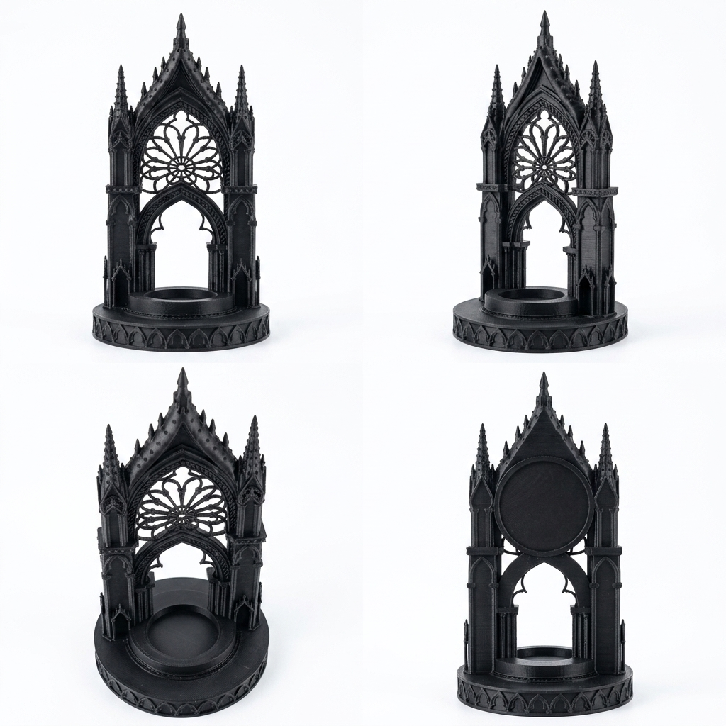 3D Printed Gothic Cathedral LED Candle Holder