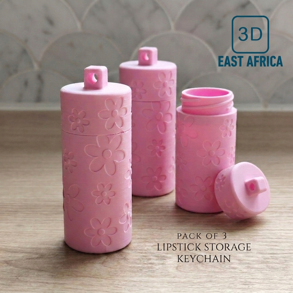 Pack of 3 3D Printed Lipstick Storage Keychain