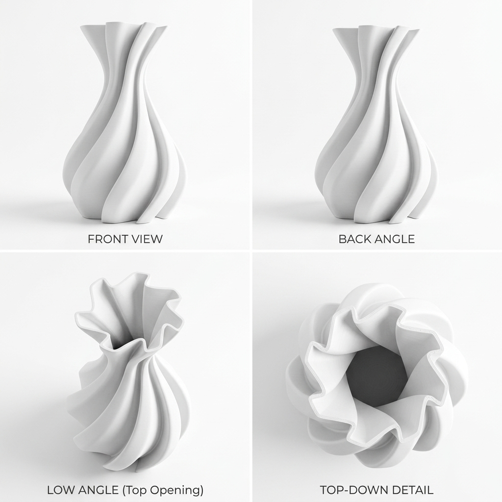 3D Printed Modern Lyra Decorative Vase