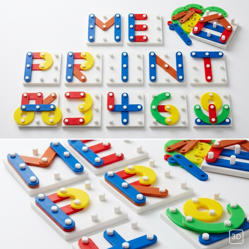 3D Printed Alphabets and Numbers