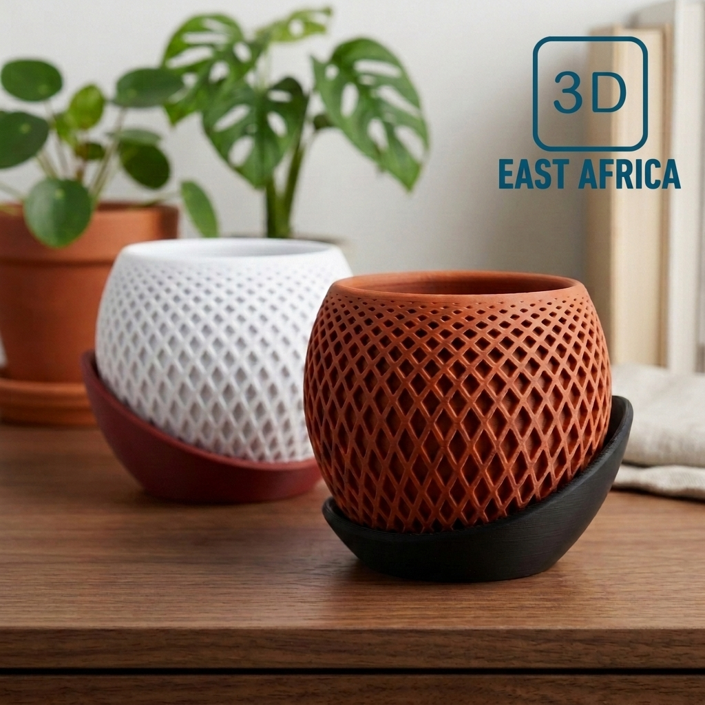 Pack of 2 3D Printed Polygon Planter