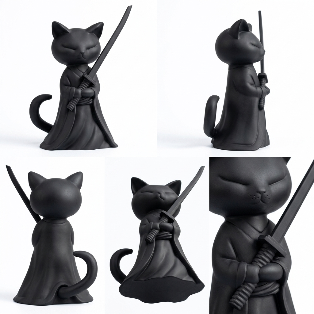 3D Printed Premium Samurai Cat – The Silent Warrior