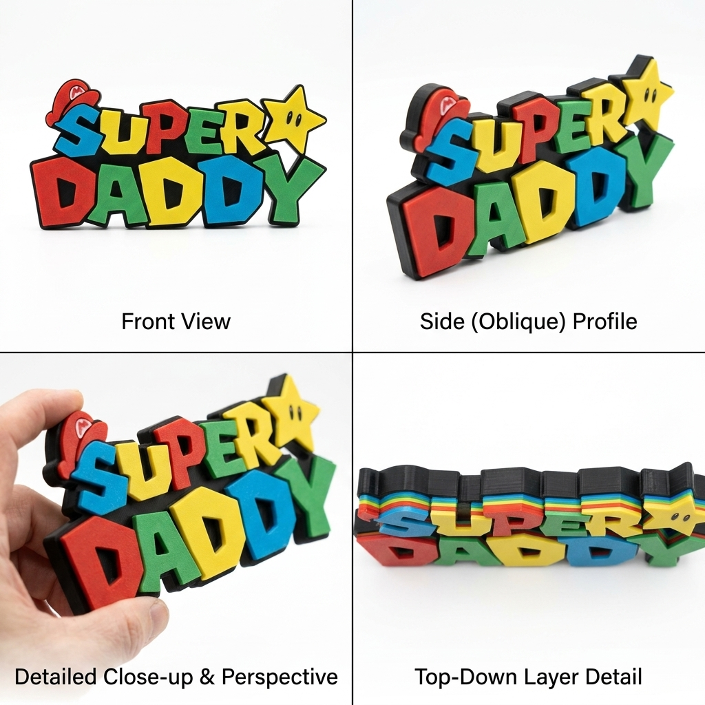 3D Printed Super Daddy Decorative Sign
