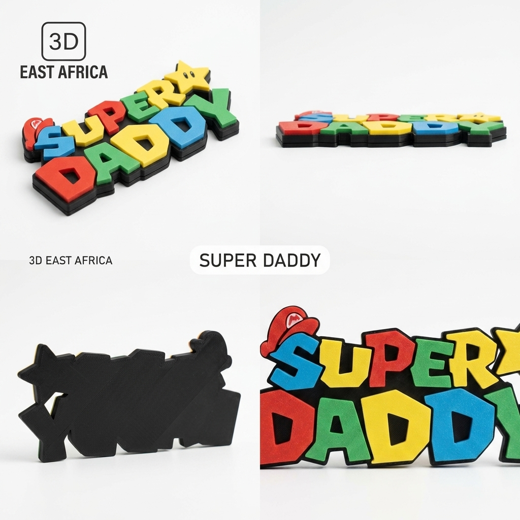 3D Printed Super Daddy Decorative Sign