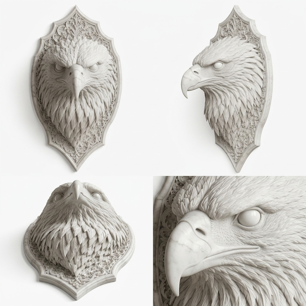 3D Printed Eagle Wall Head Mount
