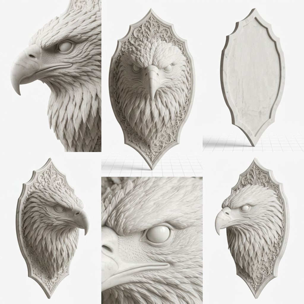 3D Printed Eagle Wall Head Mount