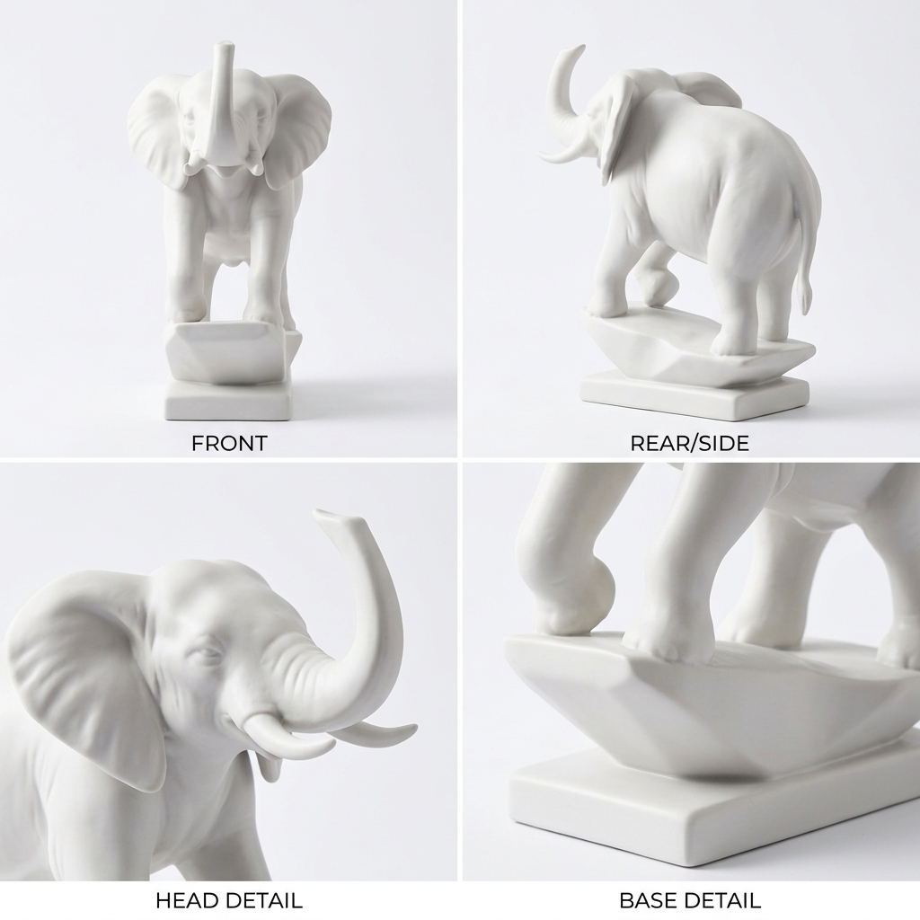 3D Printed Elephant Decorative Sculpture