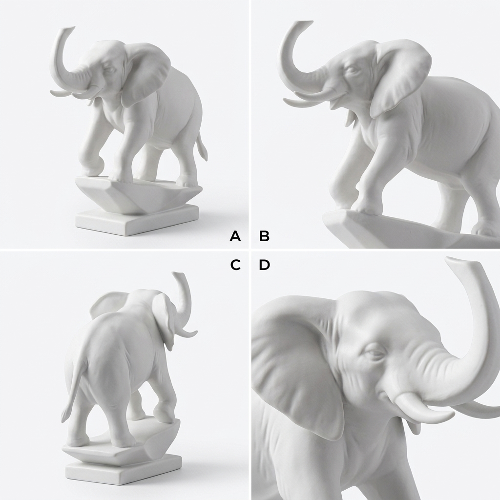 3D Printed Elephant Decorative Sculpture