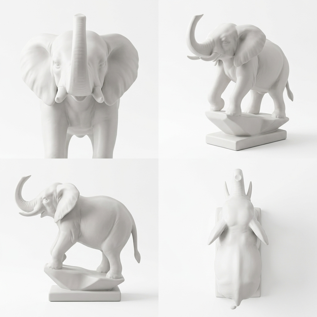 3D Printed Elephant Decorative Sculpture