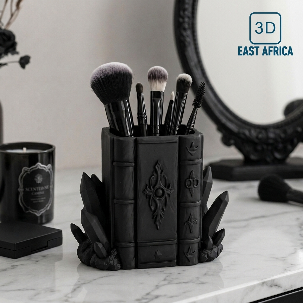 3D Printed Goth Book Crystal Pen Holder Lamp Desk Organizer