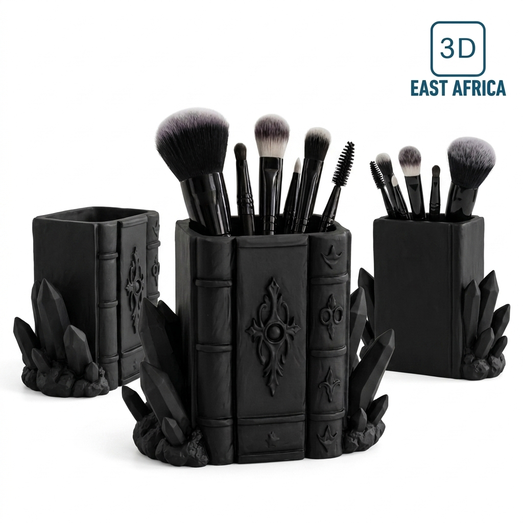 3D Printed Goth Book Crystal Pen Holder Lamp Desk Organizer