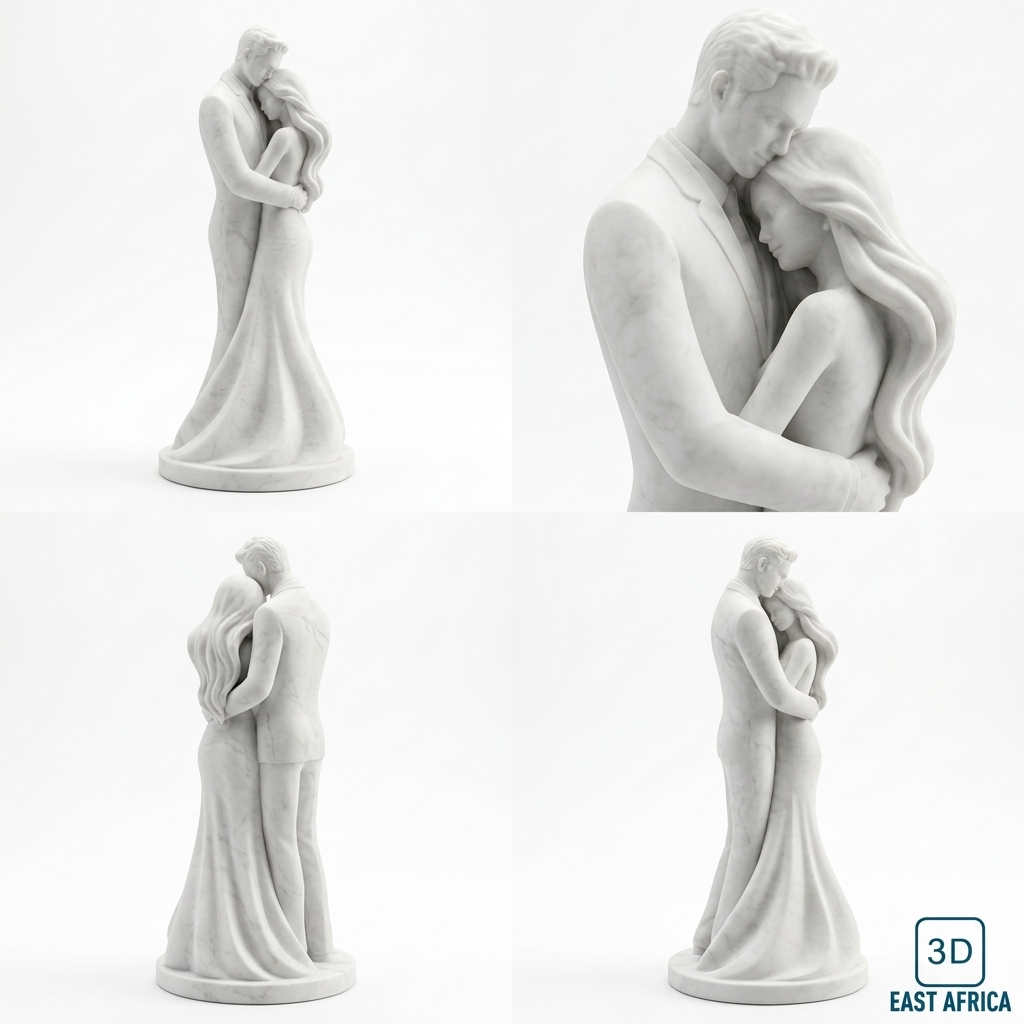 3D Printed Premium Sculpture of a Loving Couple
