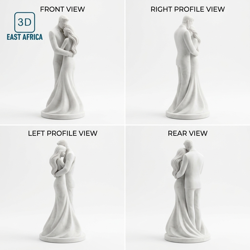 3D Printed Premium Sculpture of a Loving Couple